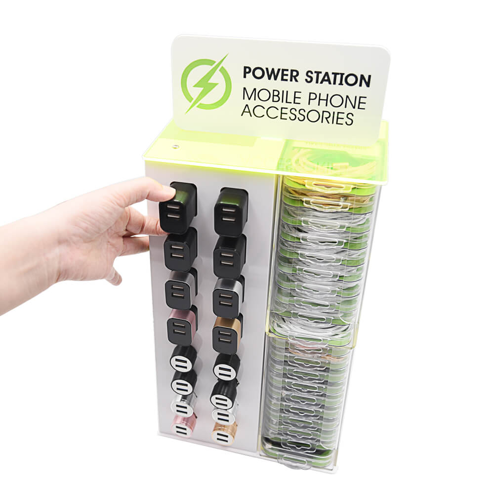 electronic charge cables display rack
