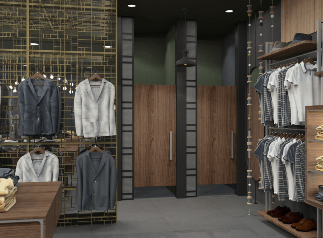 clothing shop fitting room