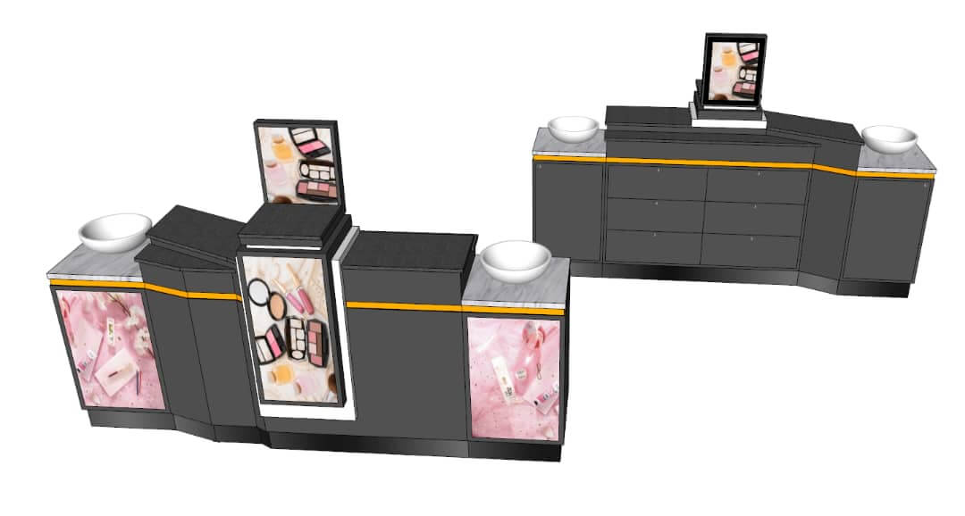 makeup display counter 