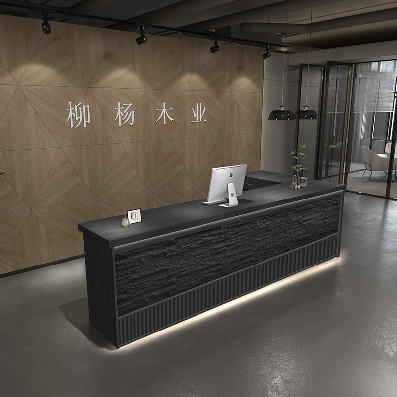 black office reception desk 