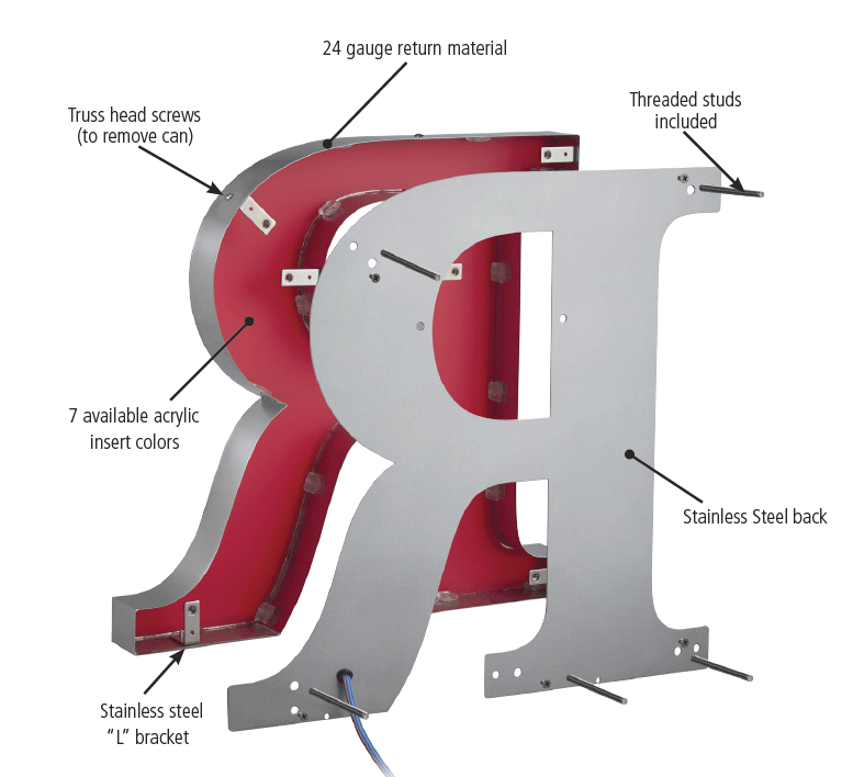 stainless steel letters 