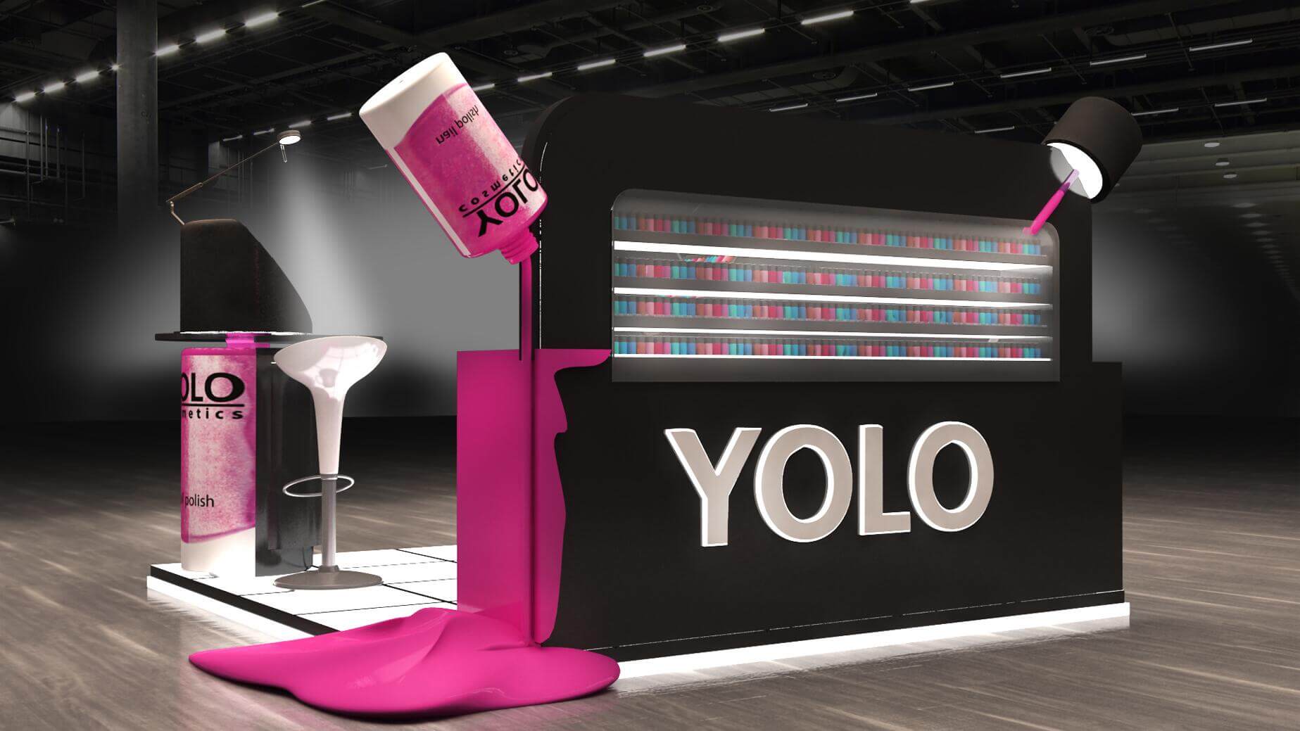 cosmetic display booth 