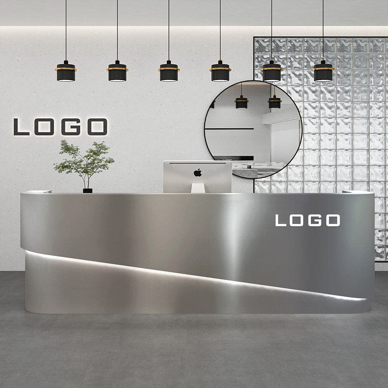 grey reception desk 
