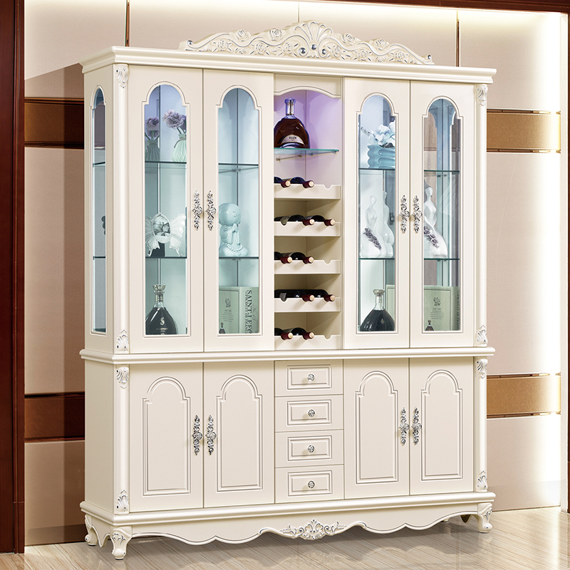 European-style wine storage cabinet details