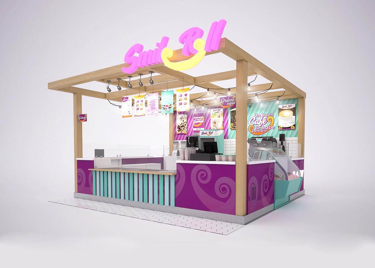 roll ice cream kiosk