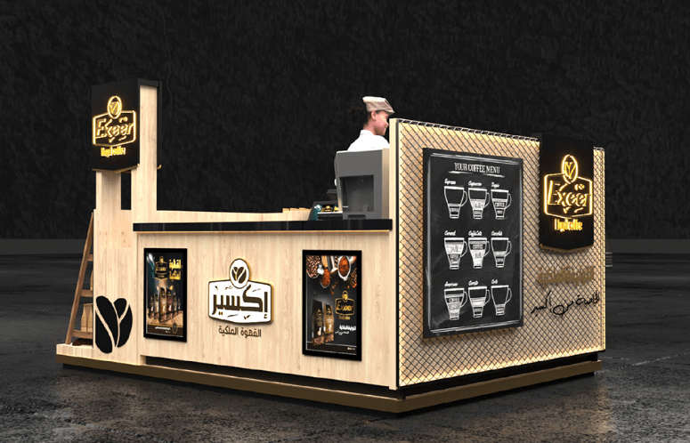 ant display juice bar kiosk