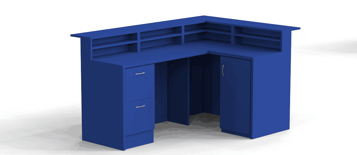 L shaped reception desk 