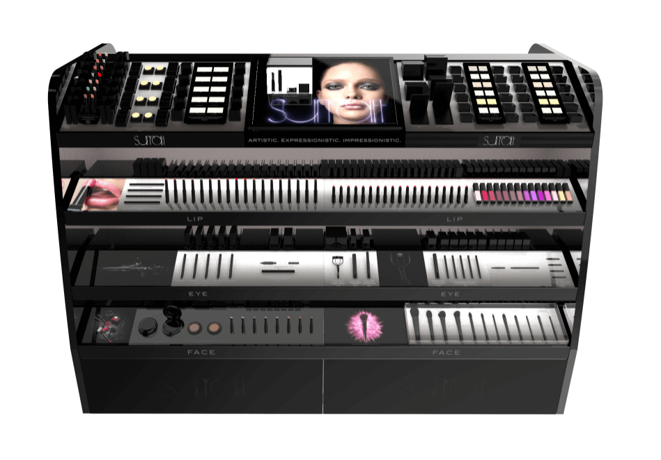 makeup products showcase