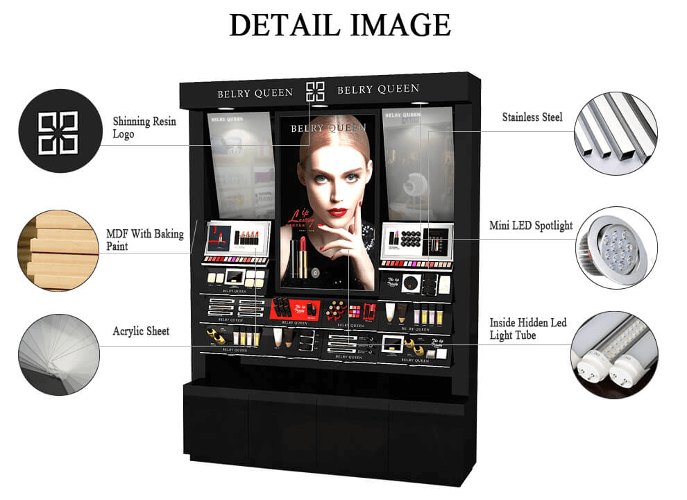 cosmetic display cabinet detailed