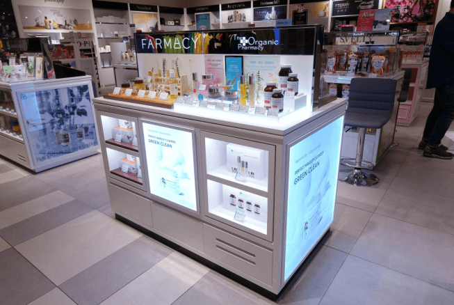 makeup display floor stand
