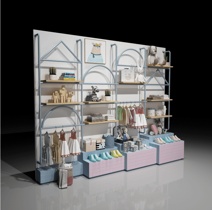 kid clothes display case