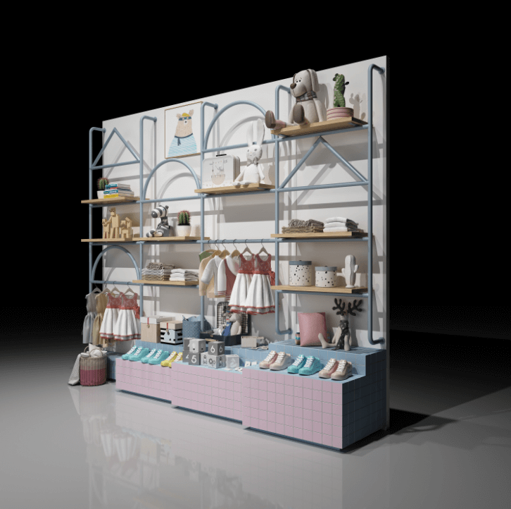 children dress display showcases