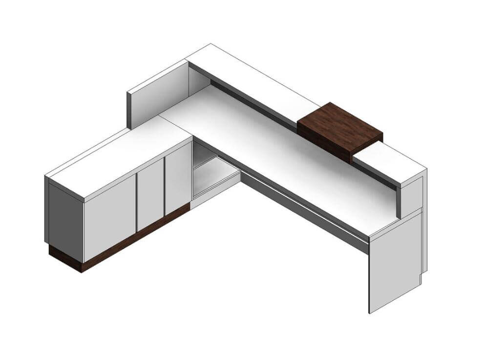 wooden recetion desk