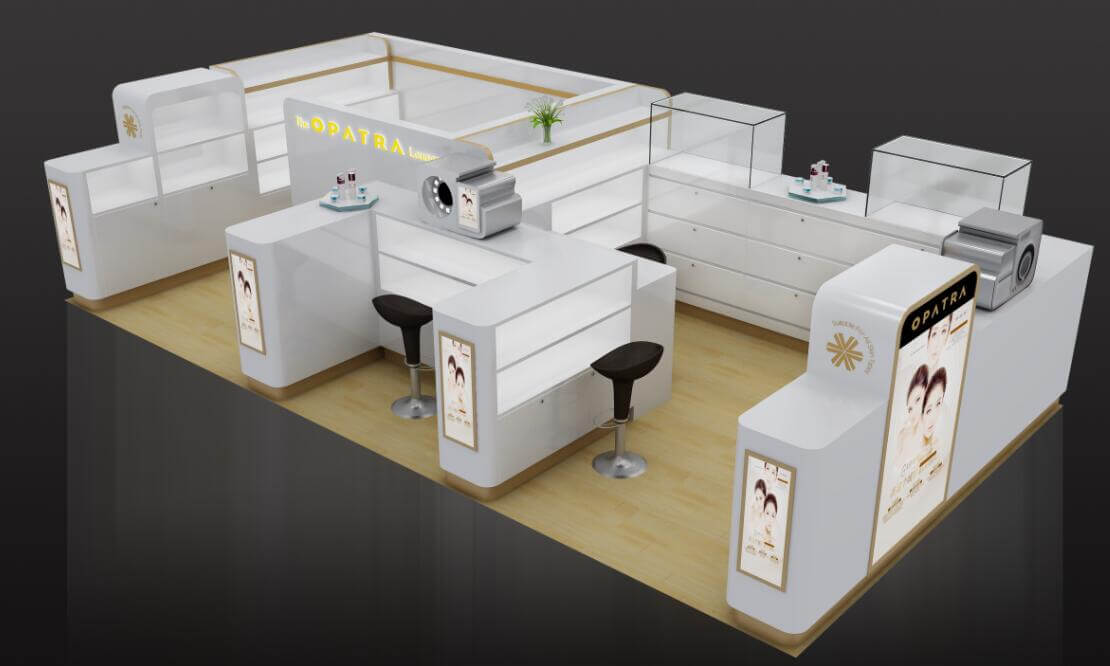 skincare kiosk design