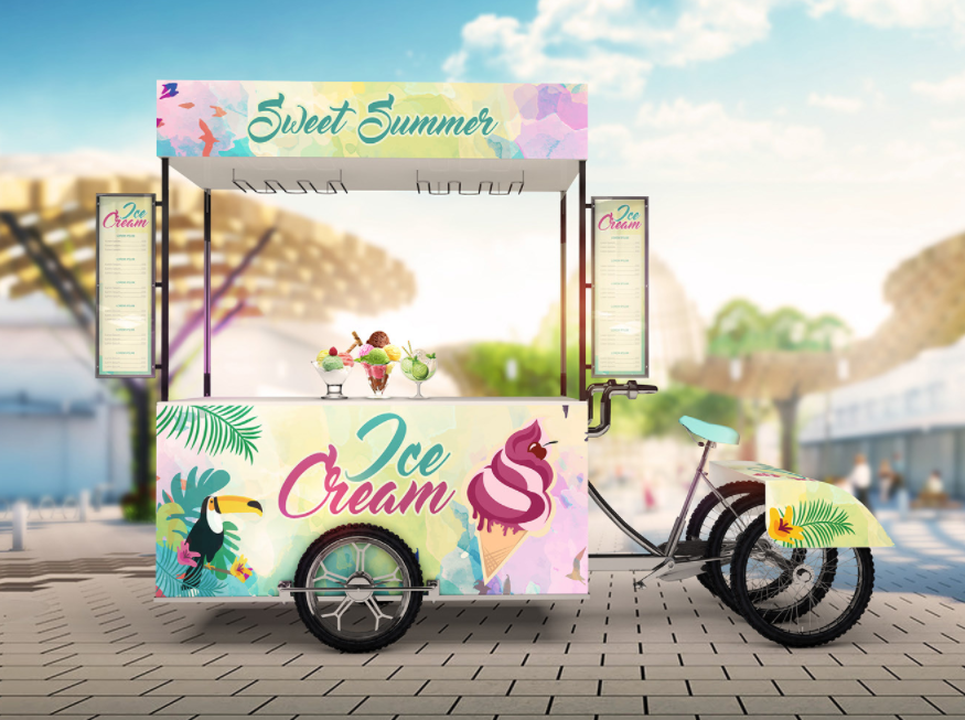 Ant Display Unique Ice Cream Cart 