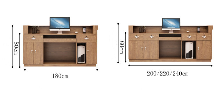 wooden reception desk 