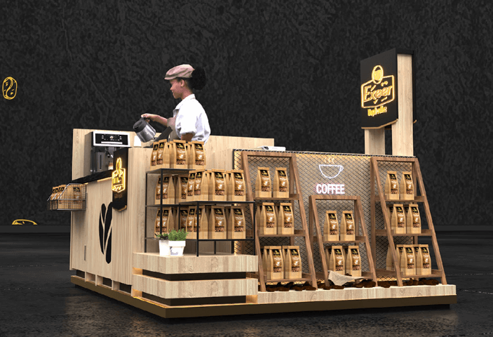 ant display juice bar kiosk