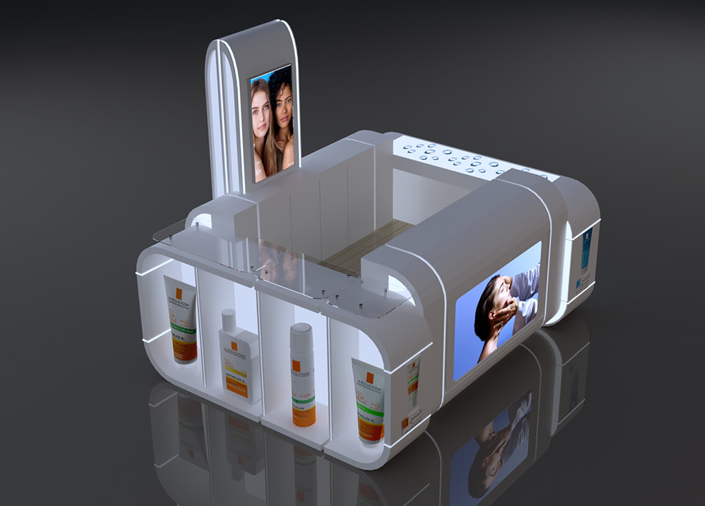 skincare display booth 