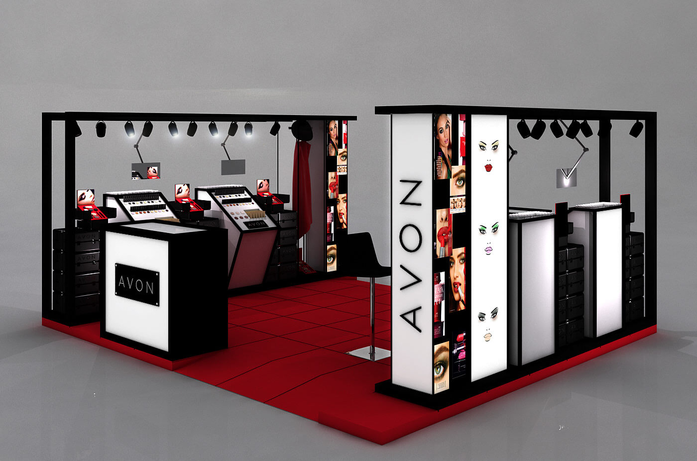 cosmetic display booth 