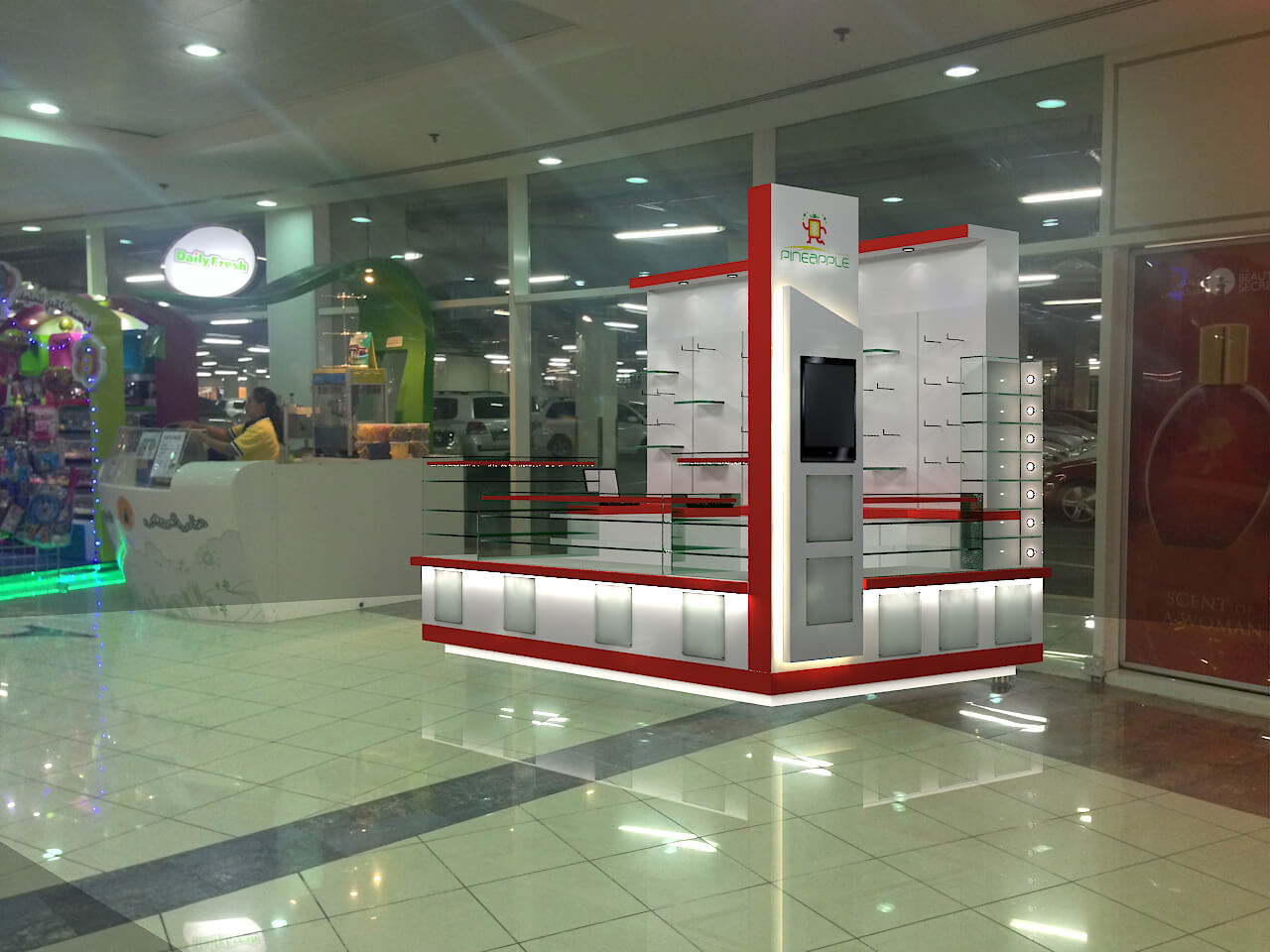 mobile phone display booth 