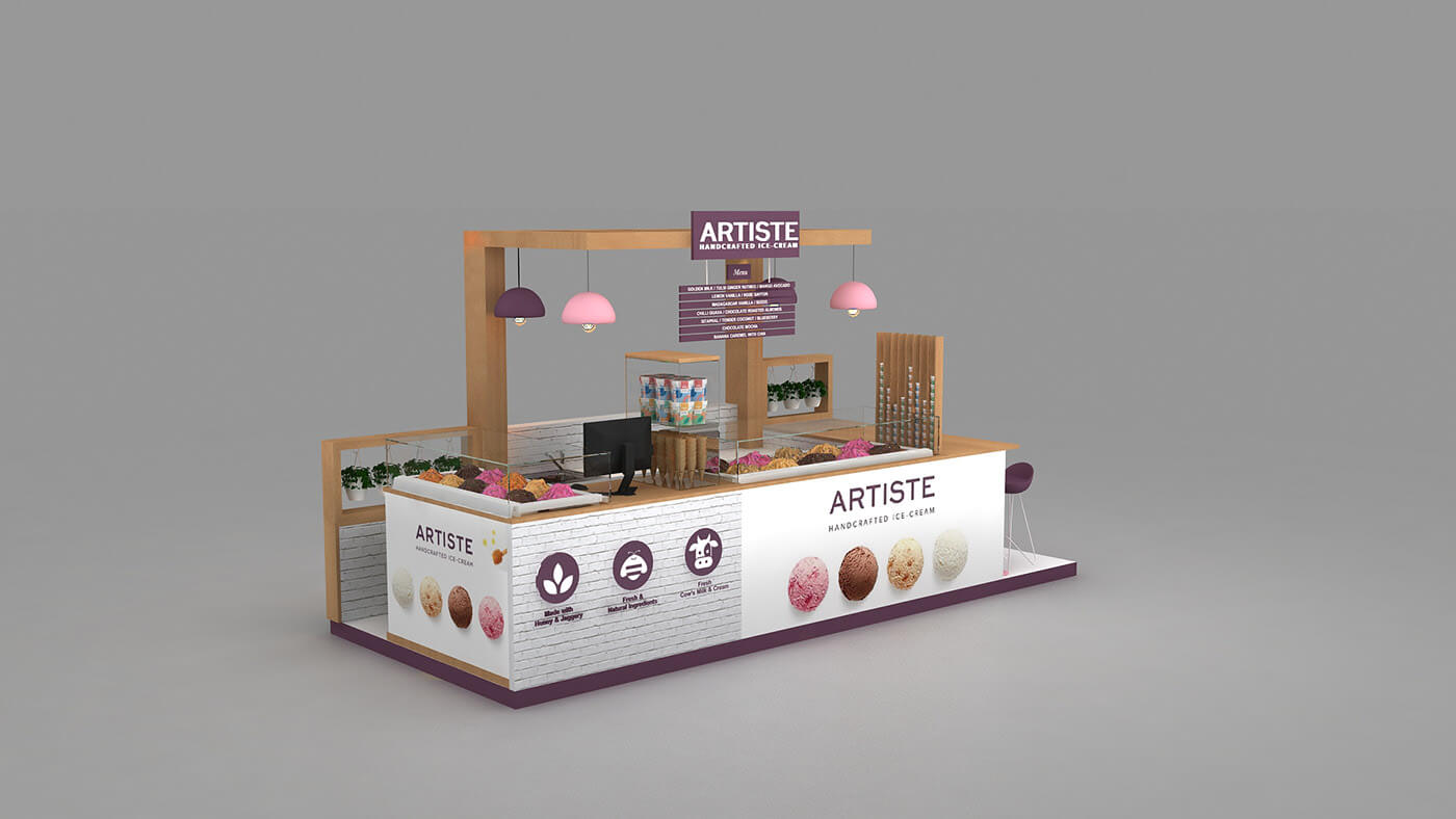 gelato display booth 