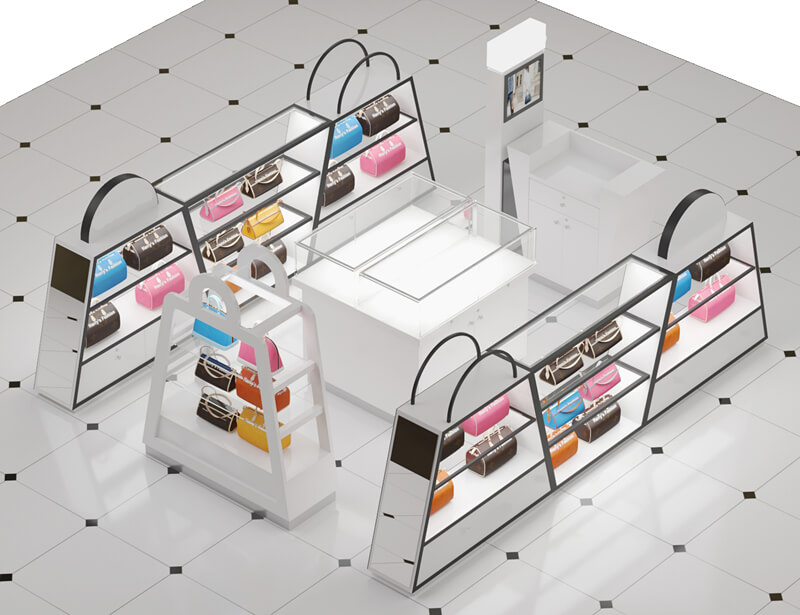 fashionable mall bags kiosk