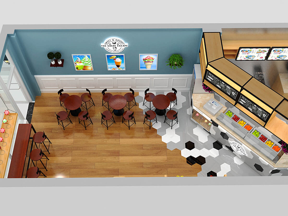 crepe store design