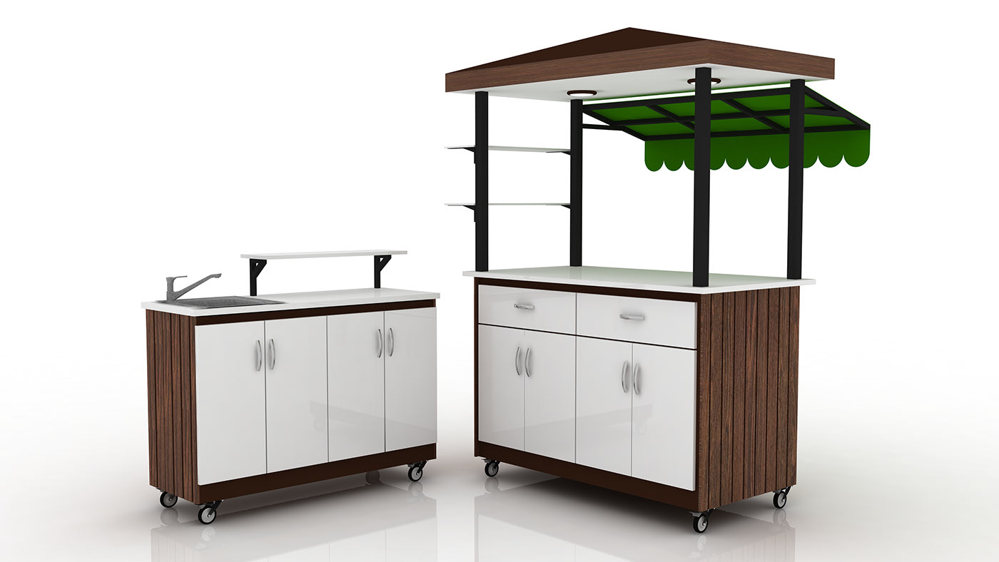mobile food trolley 