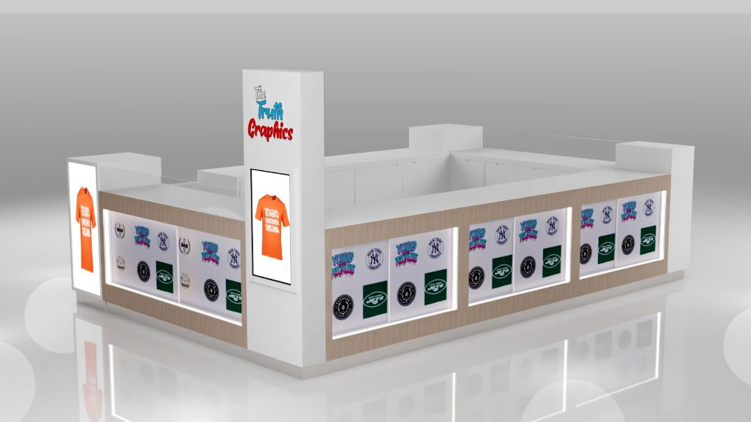T-shirt kiosk design 