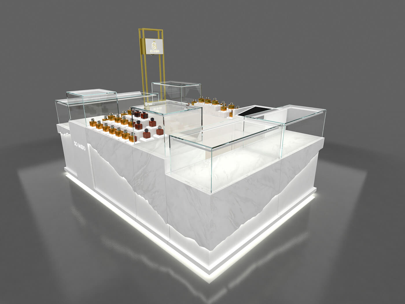 perfume display kiosk 