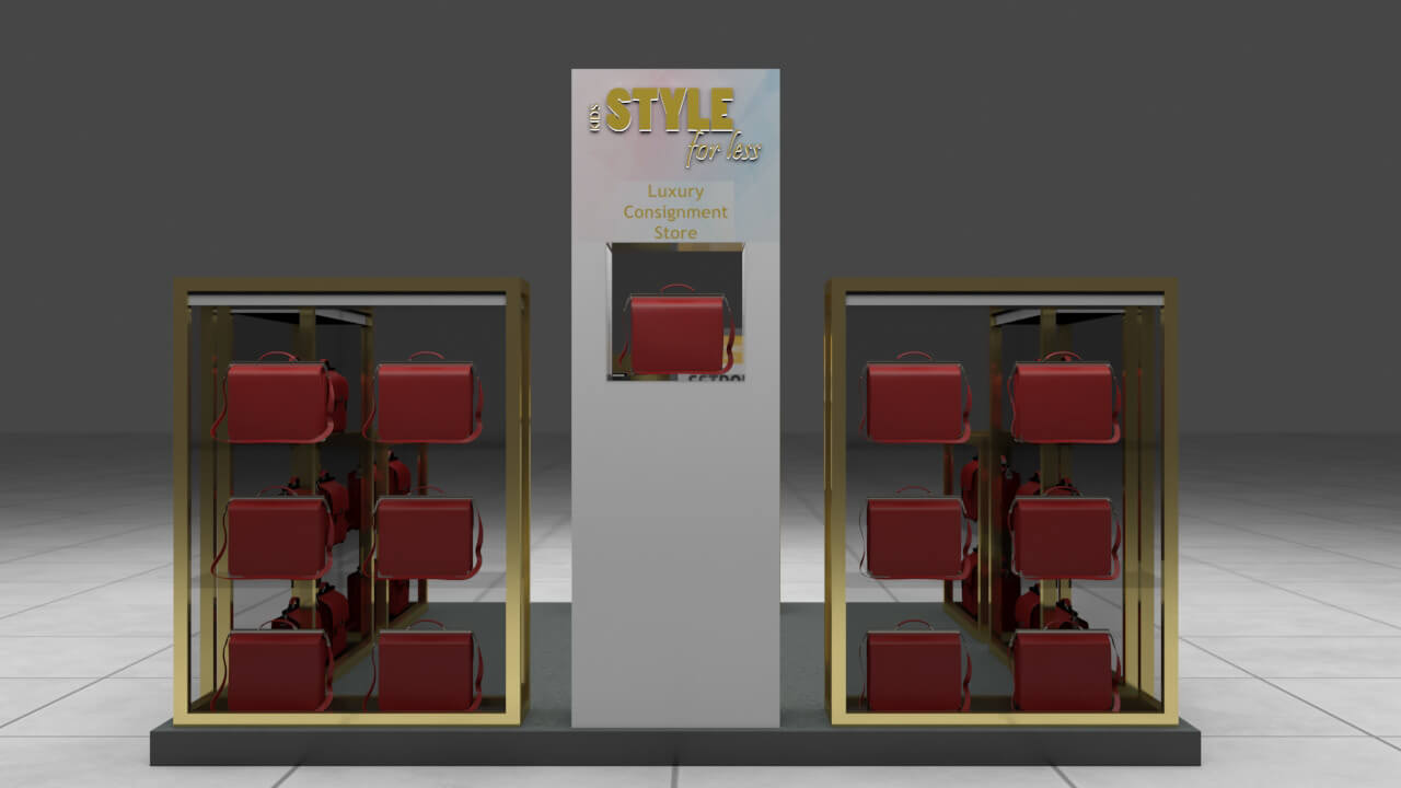 handbag display shelves