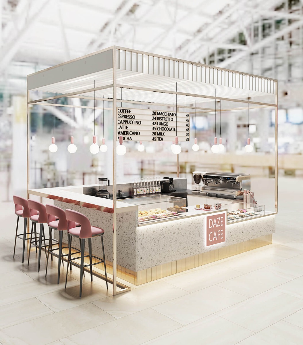 dessert display booth 