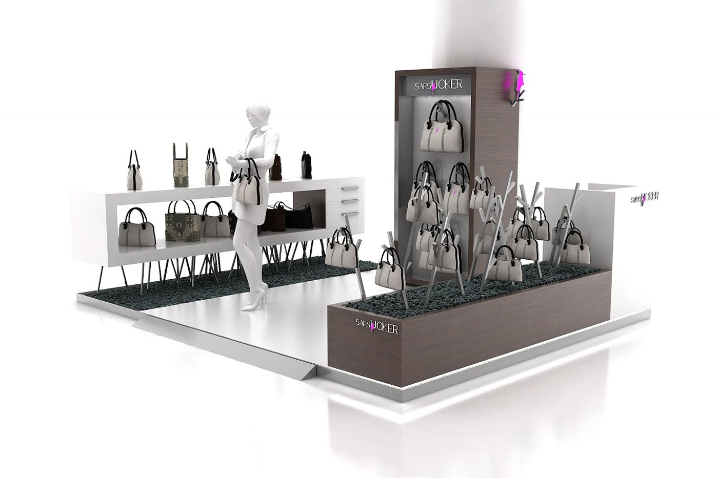 handbag display booth 