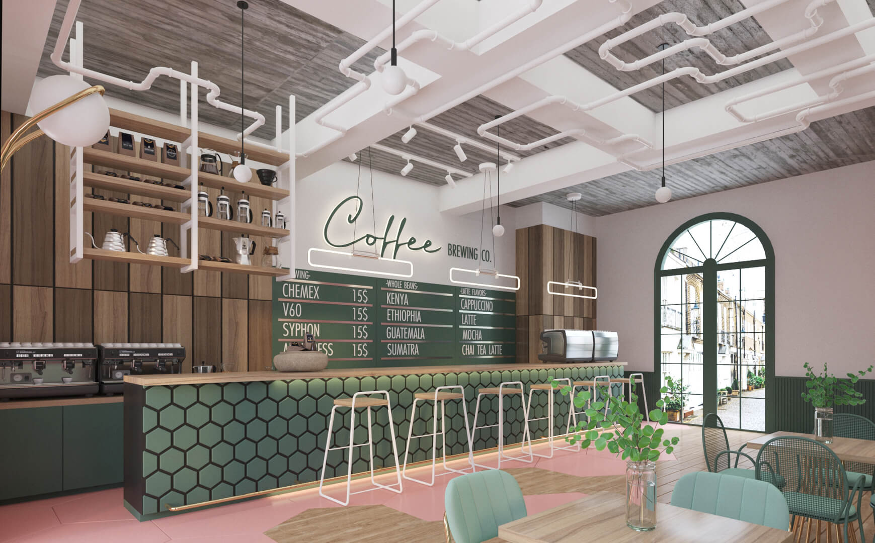 Ant coffee shop interior design 