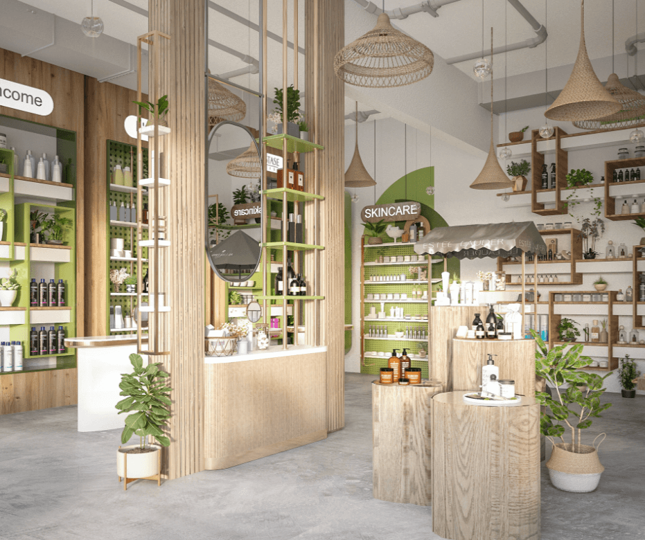 skin care product stand