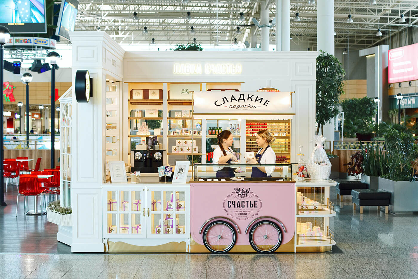 dessert display booth 