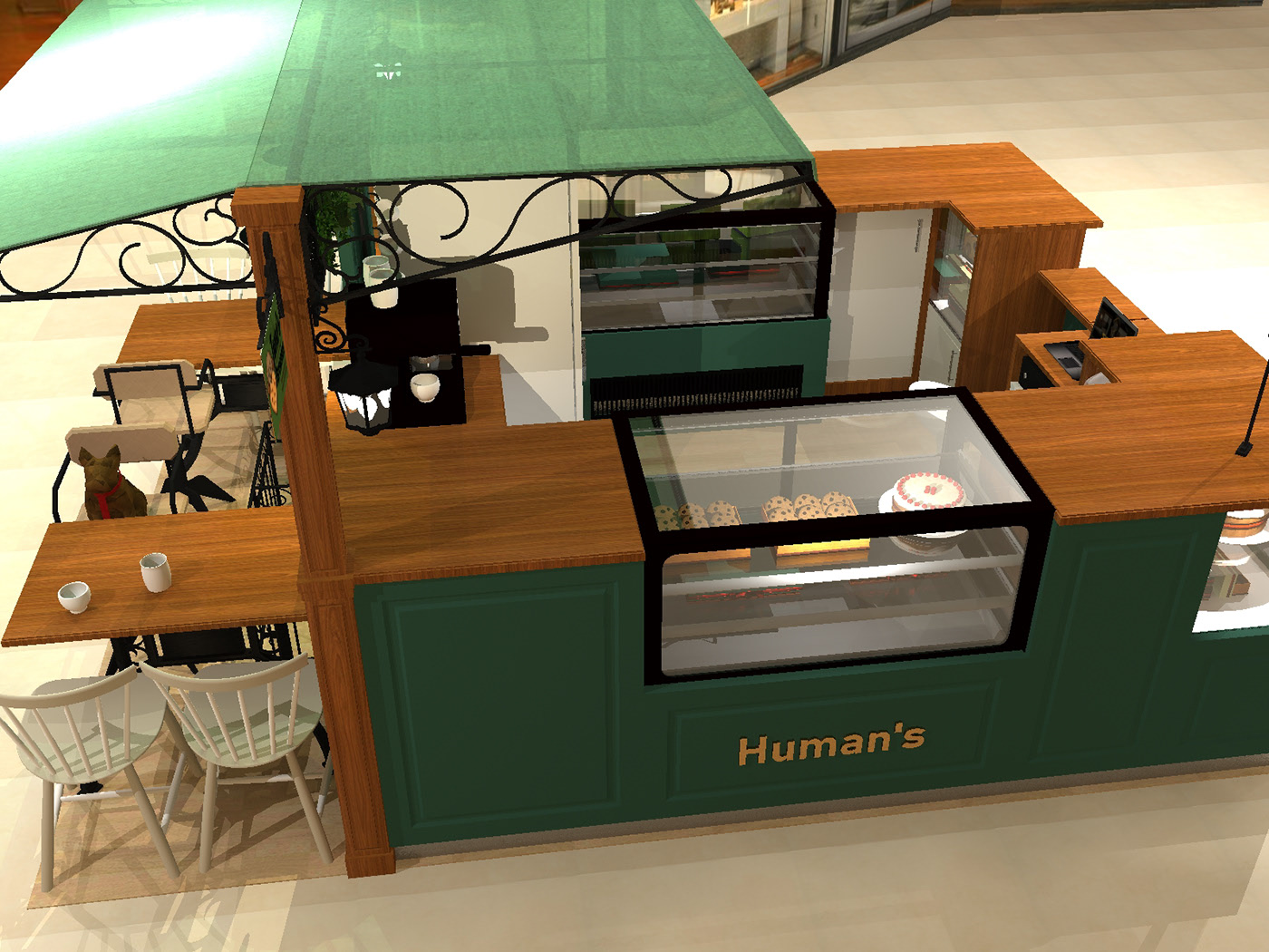 Ant Display Bakery Retail Food Stall