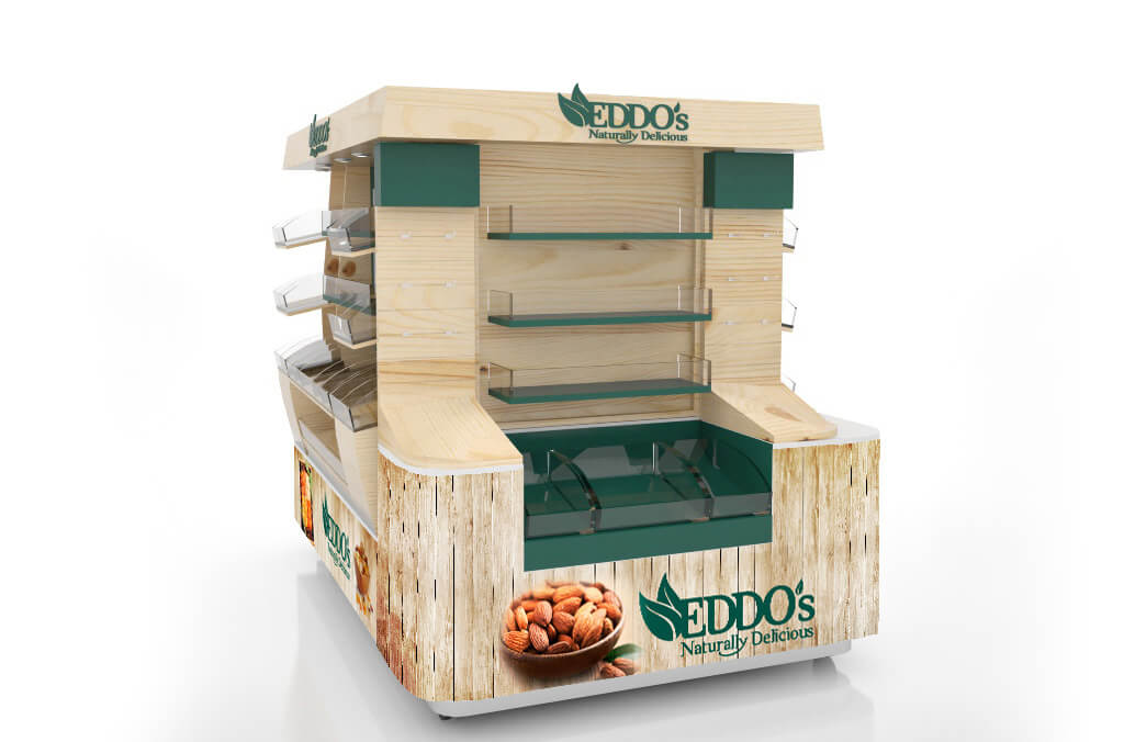 nuts display kiosk 