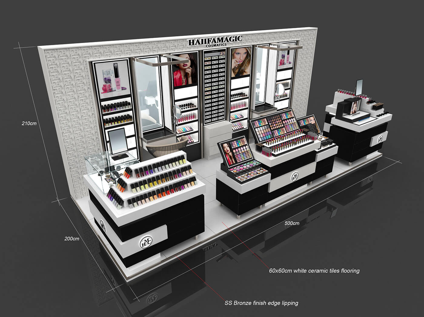 makeup display cabinet 