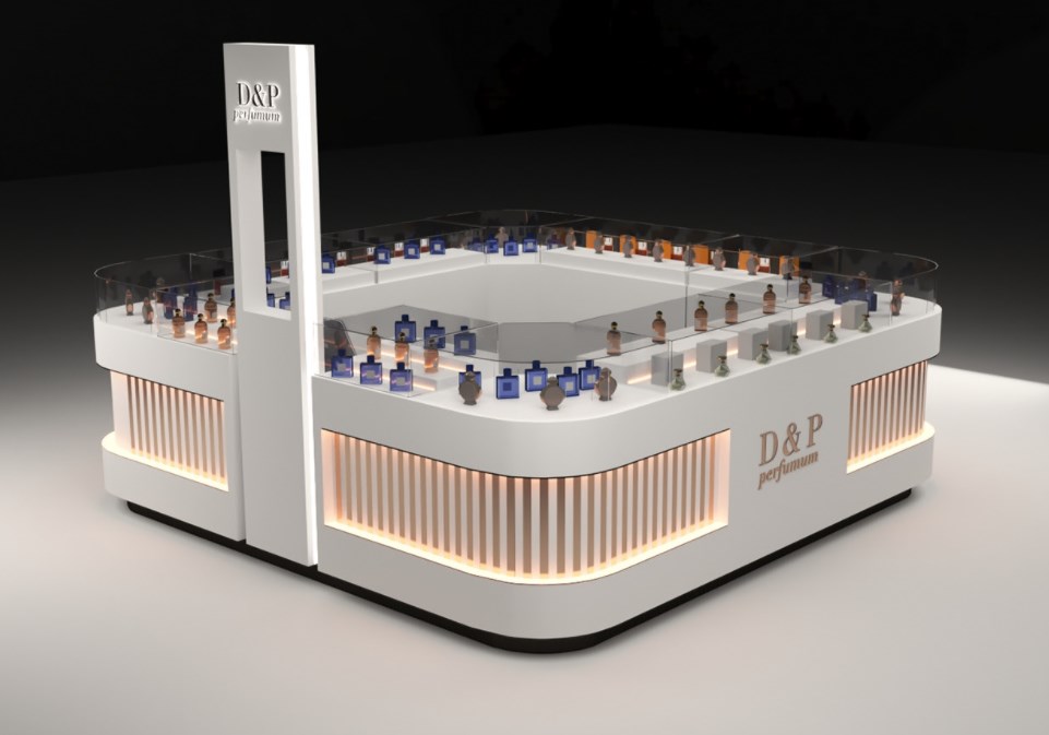 perfume display showcase 