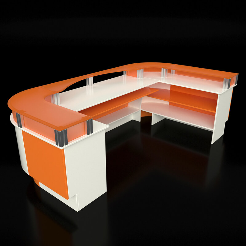 wooden reception desk 