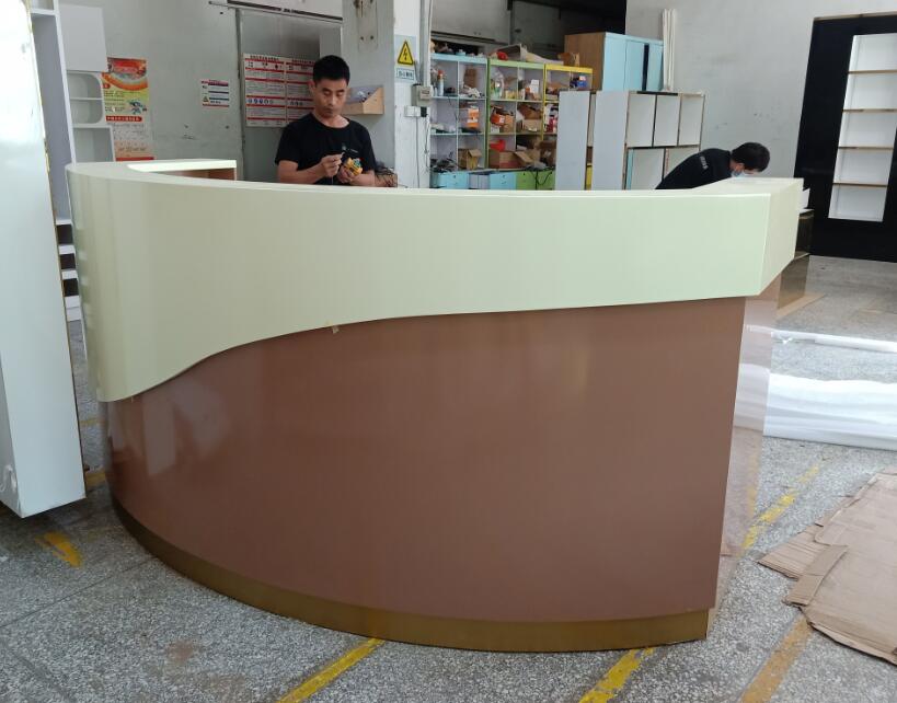 reception desk front side