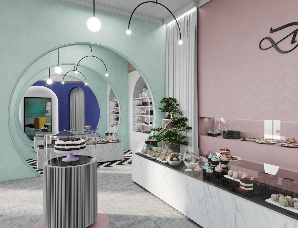 dessert bar counter