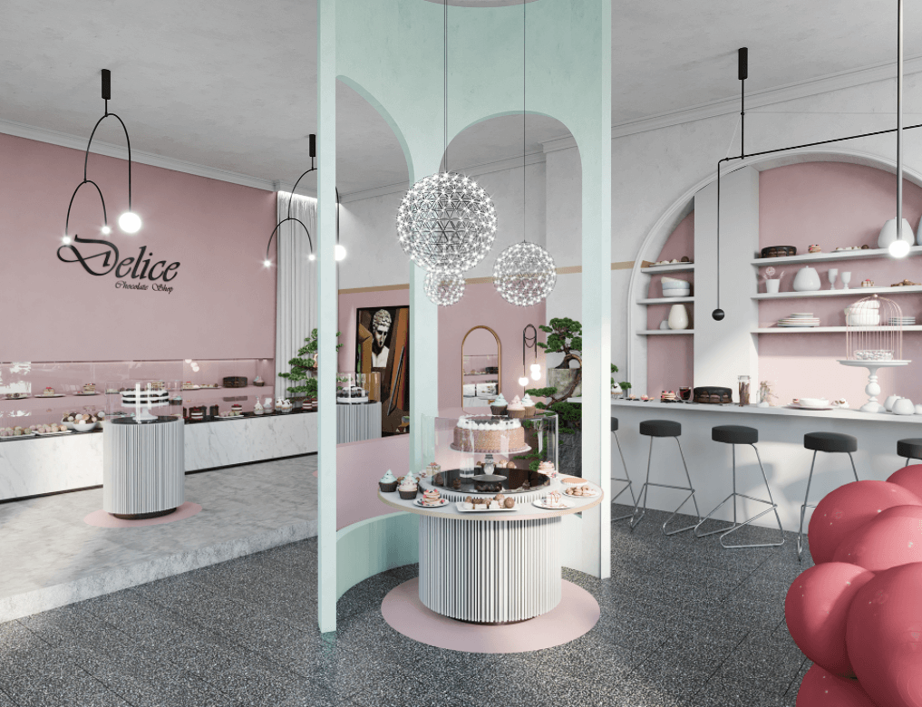 lovely chocolate store design