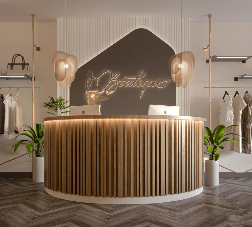 wooden arc shape reception table