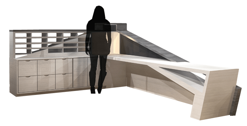 black reception counter