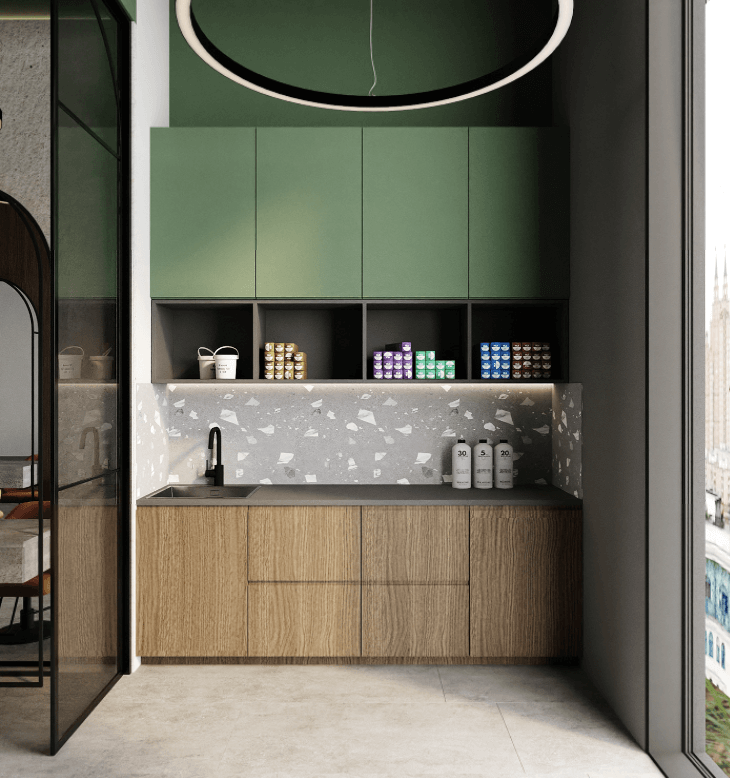 beauty shop cabinet