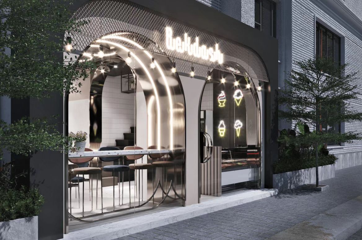 ice cream shop 3D design