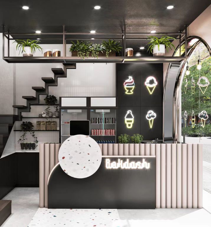 modern ice cream shop