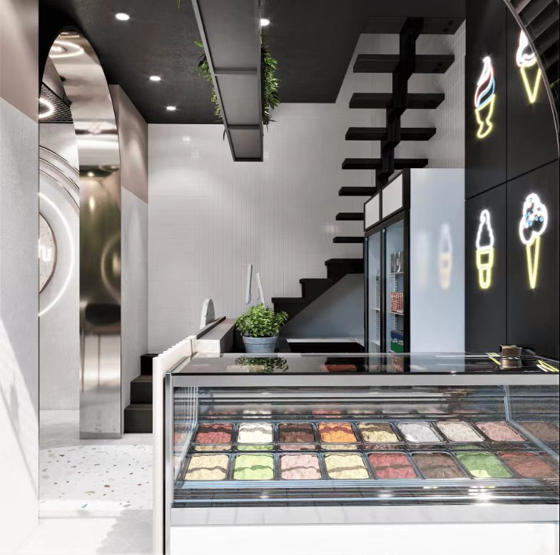 high-end ice cream store